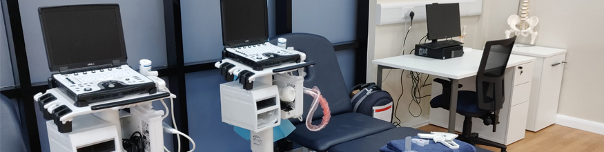 Sports rehab beds in the clinic